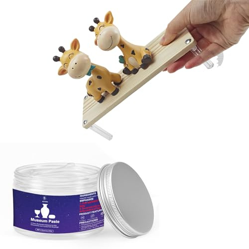 EIGTWEN 6.35oz Clear Museum Paste, Museum Glue Clear Removable, Excellent Adhesion, Reusable, Disassembles Without Marks, Suitable for Surfaces of Metal, Ceramics, Glass, Plastics, and Wood