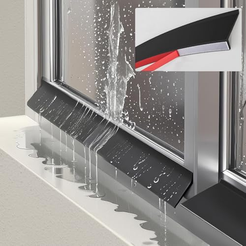 Striscia Di Gomma Nera Autoadesiva per Finestre - Barriera Impermeabile per Porte E Finestre, Protezione Antipioggia per Prevenire Le Infiltrazioni D'acqua, Protezione Davanzale Per La Pioggia(3m(9.8f