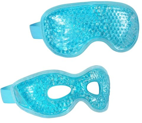 WOONEKY 2 Stück Kühlende Augenmaske Wiederverwendbare Eis Augenpads zur Linderung von Schwellungen und Müdigkeit für Sommer Camping und Entspannung