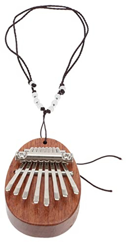 Holz Kalimba Daumenklavier mit 8 Tönen für Schule und Auftritte | Kleiner Fingerklavier, Melodische Klänge, Holz und Edelstahl, mit Aufhängeseil, für Profis und Kinder Zufällige Farbe