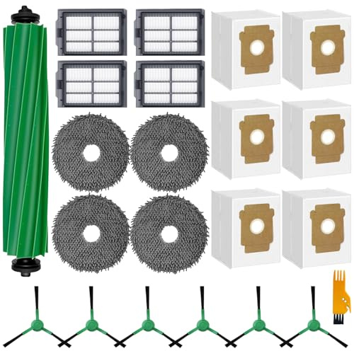 22 Pcs Accessories for iRobot Roomba Plus 505 Combo Robot Vacuum Cleaner | Roomba Plus 405 Combo Robot Replacement , 1 Main Brush, 4 Wipes, 4 Filters, 6 Dust Bags, 6 Side Brushes