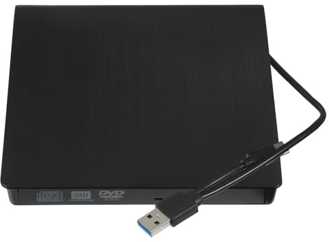 Toddmomy DVD USB Tipo-c Grabadora Rápida Compatible PC Portátil Reproductor CD Estable Multiformato Negro