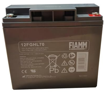 Batteria al Piombo ricaricabile Fiamm 12FGHL70 12V 17Ah Per Sistemi di Videosorveglianza e Allarme | Attacco M5 | Dimensioni 181x76x167mm