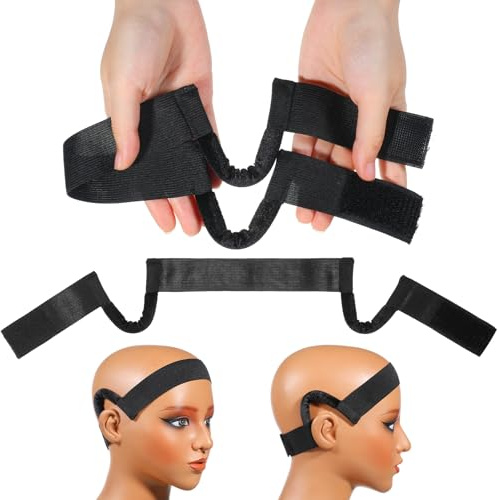 Qianyu Lot de 2 bandeaux de perruque pour oreilles avant en dentelle - Sans coupe - Doux - Avec découpes d'oreilles - Antidérapantes - Élastique en forme de C - Bandeau confortable pour femme