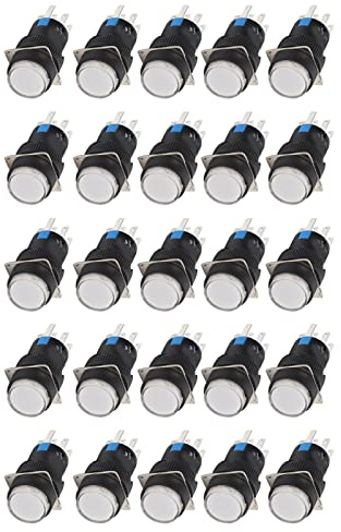 MasYosh Interruptor de Botón Momentáneo, Interruptor de Encendido Pequeño de Reinicio Automático con Alta Sensibilidad, para Luz de Neón, Luz LED, de Encendido de Bocina de
