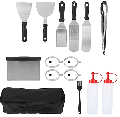 Ensemble d'outils de Barbecue en Acier Inoxydable, Accessoires de Plaque de Cuisson antiadhésifs, kit de grillades Professionnel pour la Cuisine en Plein air, Les Chefs de Jardin