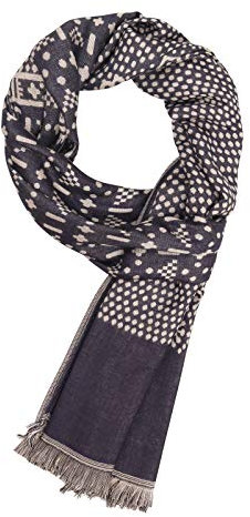 Herren Gewebter Schal Herrenschals Webschal Großer Schaltuch Urban Classics Einfach Schick für Frühling Herbst 180×90cm - Gepunktet Aztekisch Dunkelblau