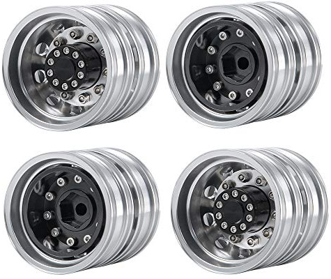 RC-Hub 4pcs Aluminum Alloy Rear Wheels Rims for 1/14 Tamiya Truck Climbing Tractor Trailer Cargo RC Car