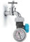 Einstellbares Wasserdruckregelventil G3 / 4 Zoll, 3, 3 X 2, 0 Zoll, mit Manometer, Gewächshaus Gartenbewässerungsregler, 140 Psi / 10 Bar Wasserdruck