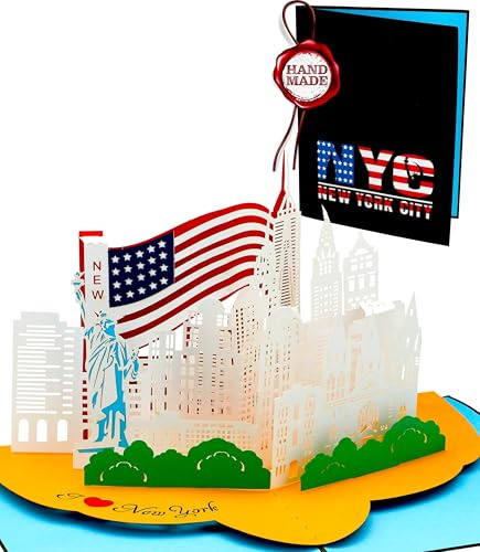 Liebessa 3D Pop Up Karte - I Love New York NYC, USA, Reisegutschein, Reise, Grußkarte (NYC - NEW YORK CITY)