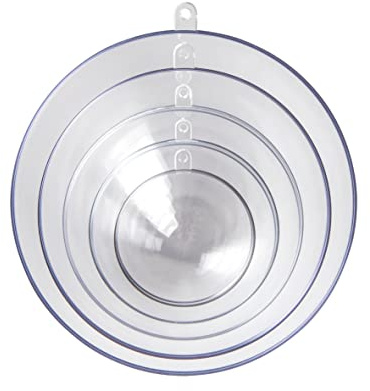 Rayher Gjutformar skålar L, set om 5 halvkulor, 6 – 14 cm, material akryl, för hällning med kreativ betong, raysingjutpulver, betonggjutform, 3612000