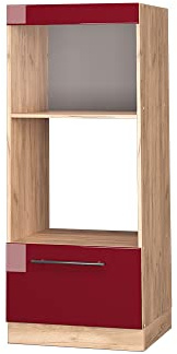 Vicco Mikrowellenschrank Fame-Line, Bordeaux Hochglanz, 60 cm offen, zur Kombination mit weiteren Modulen der Fame-Line Serie