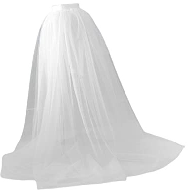 Perfeclan Gonna Lunga in Tulle da Donna con Gonna Lunga in Tulle con Fasciatura per Feste di Matrimonio, Bianco