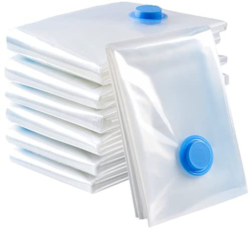 Vacuum Storage Bags for Clothes - 6 Pack 80 X 60cm Reusable Clothes Storage Bags Vacuum Sealer Bags with Double Zip Seal Travel Space Saver Bags for Duvets, Bedding, Quilts, Pillows, Clothes