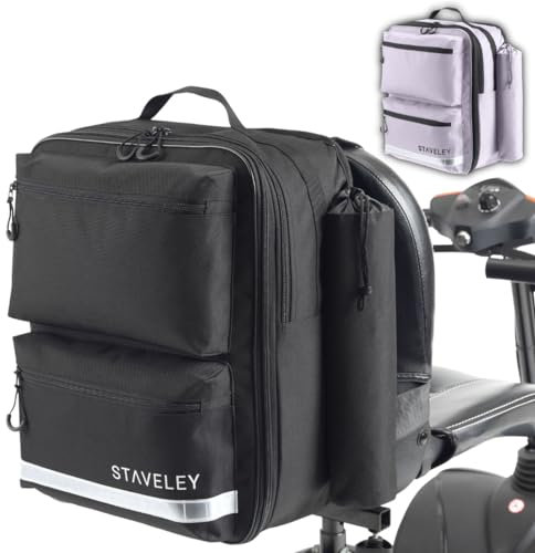 Staveley XL Bag for Mobility Scooter | Mobility Scooter Bag | Expandable Shopping Bag for Electric Mobility Scooters & Boot Scooters | Back of Seat Bag for Mobility Scooters (Black)