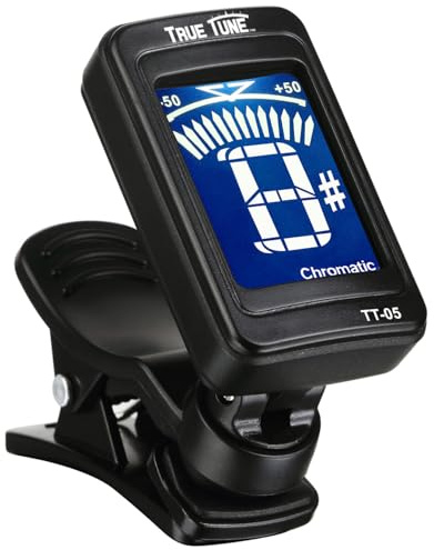 True Tune TT-05 LCD Clip-On Chromatic Instrument Tuner for Guitar, Bass, Ukulele, Banjo, Violin, Mandolin