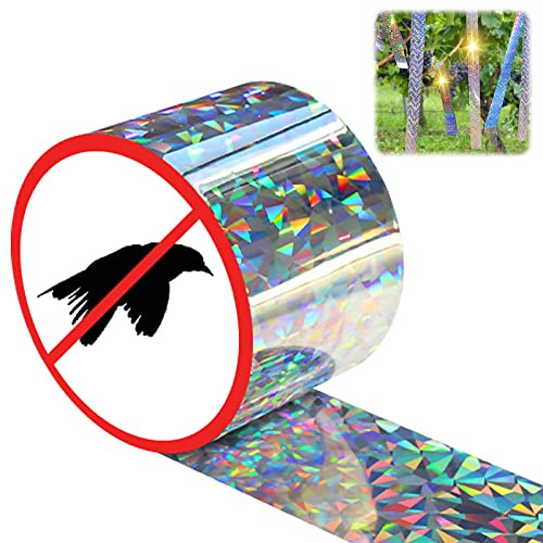 KOIROI Vogelabwehr Vogelband, 80m x 4.8cm Reflektierendes Abwehrband | Doppelseitige Reflexion Vogelband, Abschreckung Abwehrband Vogel Abweisend Band für Protect Häuser, Gärten und Höfe