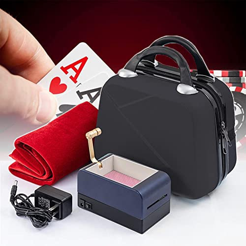 Distributeur Automatique de Cartes, Machine de fractionnement de Cartes rotative à 360 ° Portable avec Nappe de Poker et Batteur de Cartes à Jouer électrique pour 2 à 8 Personnes, Pas de fonctio