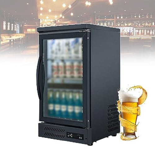 Wine And Beverage Refrigerator,36 Inch Dual Zone Fridge With Glass Door, Built-In Cooler With Powerful And Quite Cool System/18 Bottles And 88 Cans Capacity, Black ( Color : Single Door , Size : 220V