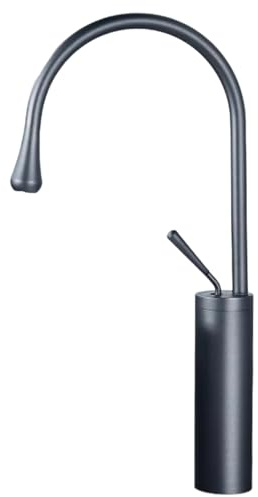 Rubinetto Lavabo Bagno Con Lavabo Artistico Caldo E Freddo Interamente In Rame Nero Sopra Il Rubinetto Per Lavabo Girevole Rialzato Da Appoggio Grigio Alto