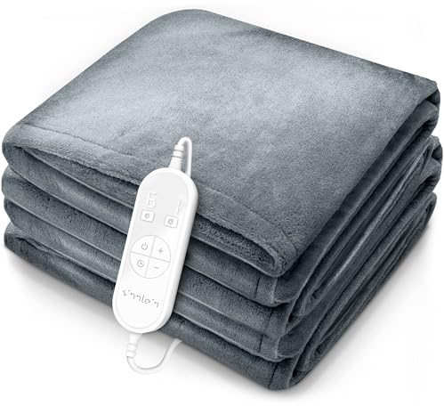 sinnlein® Heizdecke 180x130cm mit Abschaltautomatik | Wärmedecke elektrisch | Kuscheldecke mit Timerfunktion, 9 Heizstufen , Digitalanzeige & Überhitzungsschutz | Geschenke für Frauen & Männer
