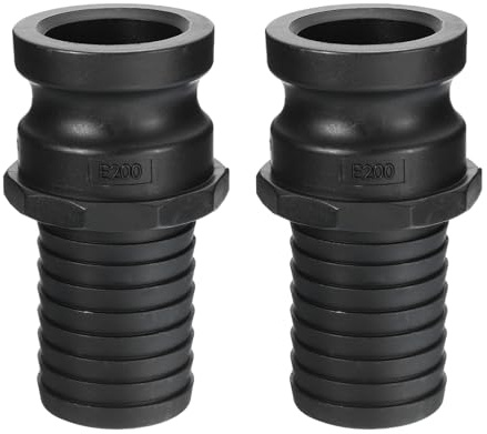 PATIKIL Poly Cam Lock Fittings, 2 Stück 2 Part E Männlicher Adapter x Cam | Schlauchende Groove Schlaucharmaturen Polypropylen Cam Lock Fittings, Schwarz