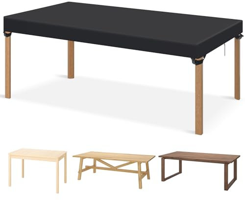 GARPROVM Cubierta para mesa de jardín, resistente al invierno, 200 x 100 x 15 cm, funda protectora para mesa de jardín, mesa de jardín, tela Oxford 420D, resistente al agua, lona para muebles de