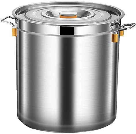 Suppentopf, Suppeneimer aus Edelstahl, Soßentopf in Handelsqualität mit Deckel, Suppentopf/Salzlakeeimer mit großem Fassungsvermögen, for alle Herdarten(Size:10L)