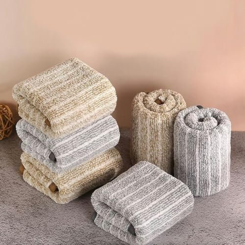 MEKPAM 10 Pcs De Chiffon De Nettoyage Absorbant De Cuisine Non Pelucheux Et Facile À Nettoyer,Torchon en Fibre De Bambou pour La Décontamination Et L'Essuyage De La Table