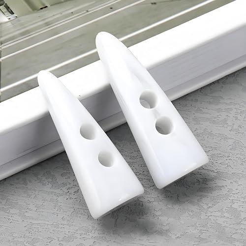 Anevous 10 Stück Horn Knöpfe aus Kunstharz, 2 Löcher Kunststoff Nähknopf, 40mm Knebelknöpfe zum Annähen, Bekleidungszubehör Knöpfe für Pullover, Kleidung, Mantel, Nähen, Handwerk, Dekoration,Weiß