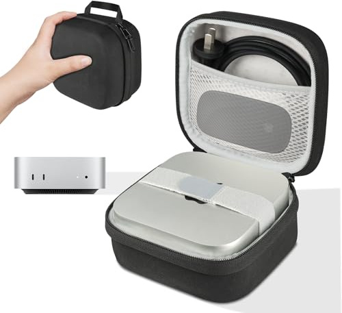 SARLAR Hard Carrying Case Compatible with Apple 2024 Mac mini M4/M4 Pro & Accessories, Portable Protection with Soft Linning & Hard Shell, Ideal for Travel and Storage, Black