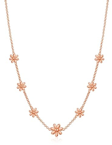 Philip Jones Rose Gold Plated Multi Daisy Necklace