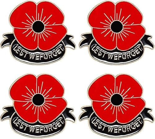 Mohnblumen-Brosche Lest We Forget, Mohnblumen-Anstecknadel, Anstecknadel, Anstecknadel, Anstecknadel, Gedenk, Sonntag, rote Blume, Strass, Abzeichen, Bankett, Emaille, Mohnblume, Revers, besonderes
