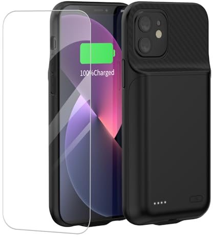 MIGAFEI Akku-Schutzhülle für iPhone 14 Pro (6,1 Zoll), leistungsstarke 13800 mAh, ultradünne Akku-Ladehülle (Schwarz iPhone 14 Pro)