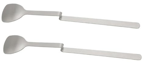 HOLIDYOYO 2 Piezas cuchara de miel elegante acero cuchara de cocina inoxidable s de café para servir con mango corto s de mango creativo s multifunción Plata