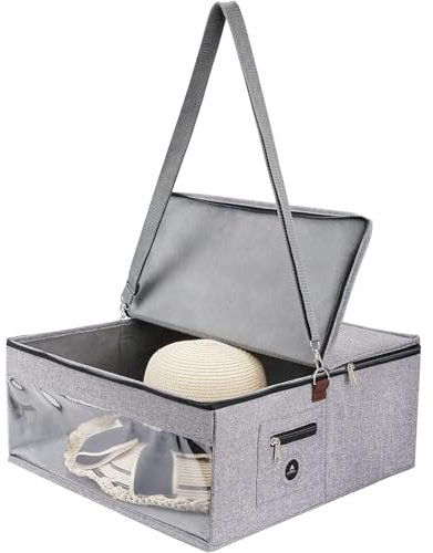 Guangcailun Caja de Almacenamiento Plegable de Tela portátil para organizar Sombreros en Cualquier Lugar, asegurando Que el Sombrero esté Libre de Polvo. Caja de Almacenamiento de Sombreros de Tela.
