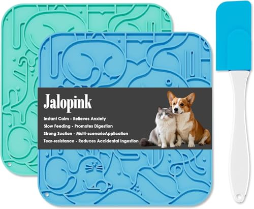 Jalopink Schleckmatte Hunde Leckmatte mit Saugnapf für langsames Fressen, zur Linderung von Angstzuständen, für Große, Kleine Hunde, Katzen, Welpen für Baden, Fellpflege