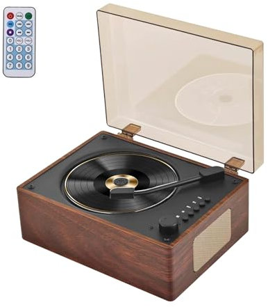 Lecteur CD portable, lecteur CD Bluetooth avec haut-parleurs, lecteur CD rétro en bois pour la maison et les enfants, radio FM, lecture USB/Type-C/AUX, prise casque, housse anti-poussière incluse