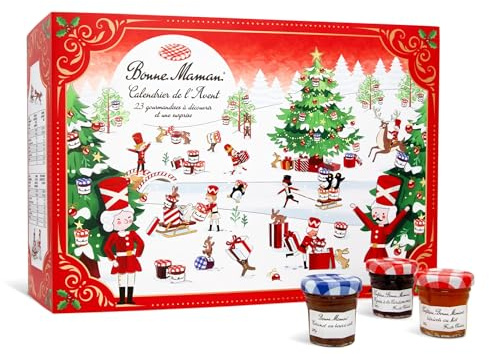 Calendrier de l’Avent Bonne Maman - Édition Limitée 2025 avec 24 Gourmandises Authentiques - Confitures & Pâtes à Tartiner - Idée Cadeau Noël pour Petit Déjeuner & Goûter