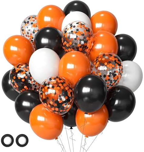 XIMEY 50 Halloween dekorationsballonger, ballonger, färgglada, paljettballonger födelsedag, ballongfest, för ballonggirlang (halloween, 50)