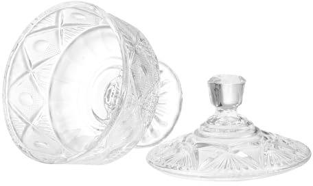 HOOTNEE Bocal à Bonbons Verre Transparent avec Pied Et Couvercle Pot De Rangement Pratique pour Bonbons Snacks Et Desserts Décoration pour Cuisine Et Fête
