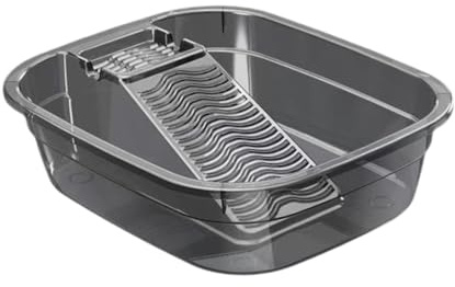 Sharplace Bacinella per Bucato Catino per Lavare a Mano Vasca con Lavatoio Integrato Mastello Portatile in Materiale PP Resistente Adatta per Casa E Bagni, Grigio