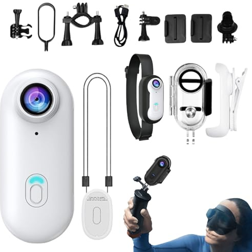 Body Camera – Action Camera tascabile, dispositivo indossabile per vlogging grandangolare a 170 gradi, videocamera impermeabile per sport moto, ciclismo, palestra, escursionismo, viaggi, video HD