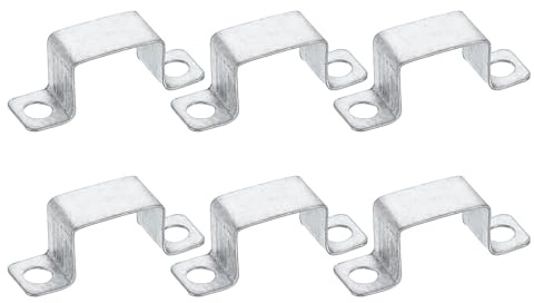 QUARKZMAN 6Pcs Conectores En Forma De U De 41.5x30 mm, Abrazadera Para Tubo Cuadrado, Sujeción Para Tubería De Acero Galvanizado, Soporte Para Cercas De Madera O Instalación, Color Plateado | Abrazadera Para Tubo Cuadrado, Sujeción Para Tubería De Acero Galvanizado, Soporte Para Cercas De Madera O Instalación