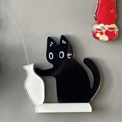 Vase Für Katzen Schnurrhaare, Katzen Barthaare Vase, Katzenfellhalter | Schnurrhaare Katze Aufbewahren Magnet, Magnet Acryl Haustiere Gedenkdekoration Kühlschrank Ornament Für Katzenliebhaber