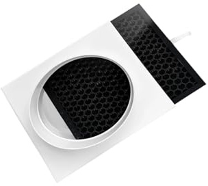 Inline-Kanalluftfilter mit HEPA und Aktivkohle, 110 mm Durchmesser for PVC/PE/Aluminiumrohre, 3–6 Monate austauschbarer for Lüftungssysteme (weiß)