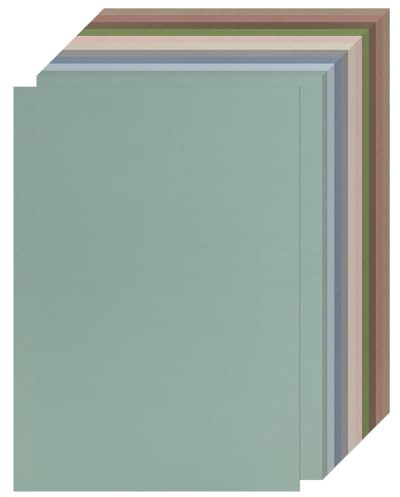 NIXRET 60 Blätter Tonkarton A4, 10 Farben Kartonpapier & Bastelpapier | 250g Dickes Papier zum drucken für Schule, Büro & DIY Projekte