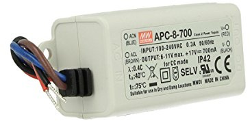 Meanwell APC-8-700, Transformador CC driver led 700 mA 6 V-11 V DC 8 W corriente constante IP42