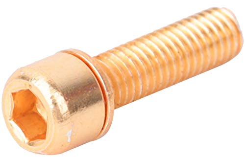 Fahrrad Vorbau Schrauben, 6 Stk. M5 * 18mm Schrauben Fahrradlenker Vorbau Schrauben mit Dichtung für Mountainbike Rennrad (Gold)