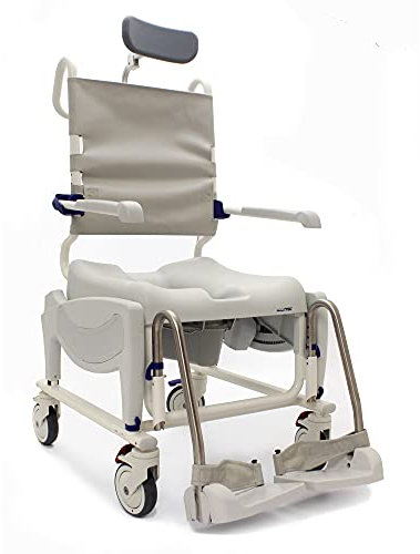 Invacare OCEANERGOVIPUS Aquatec Ocean Ergo VIP Reclining Rolling Shower Wheelchair with Wheel and Commode
